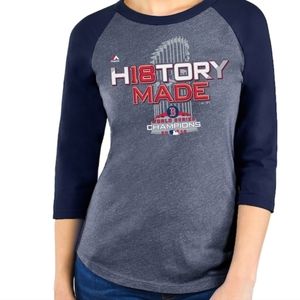 Boston Red Sox women's small navy raglan quarter sleeve size medium